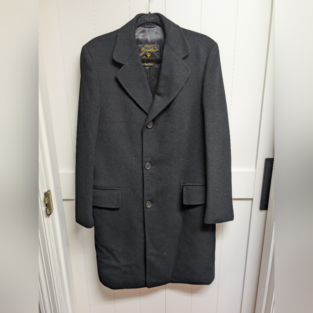 Marshall & Reed Hughes & Hatcher 100% Mongolian Cashmere Men's Black Overcoat